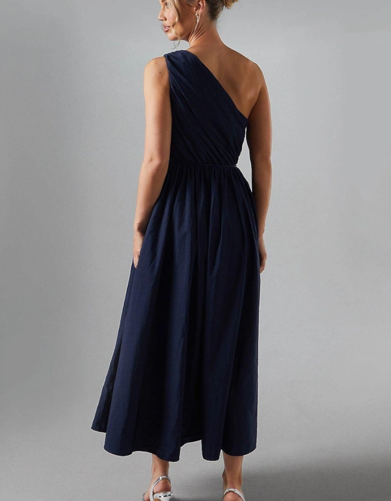 One Shoulder Taffetta Bridesmaid Maxi Dress