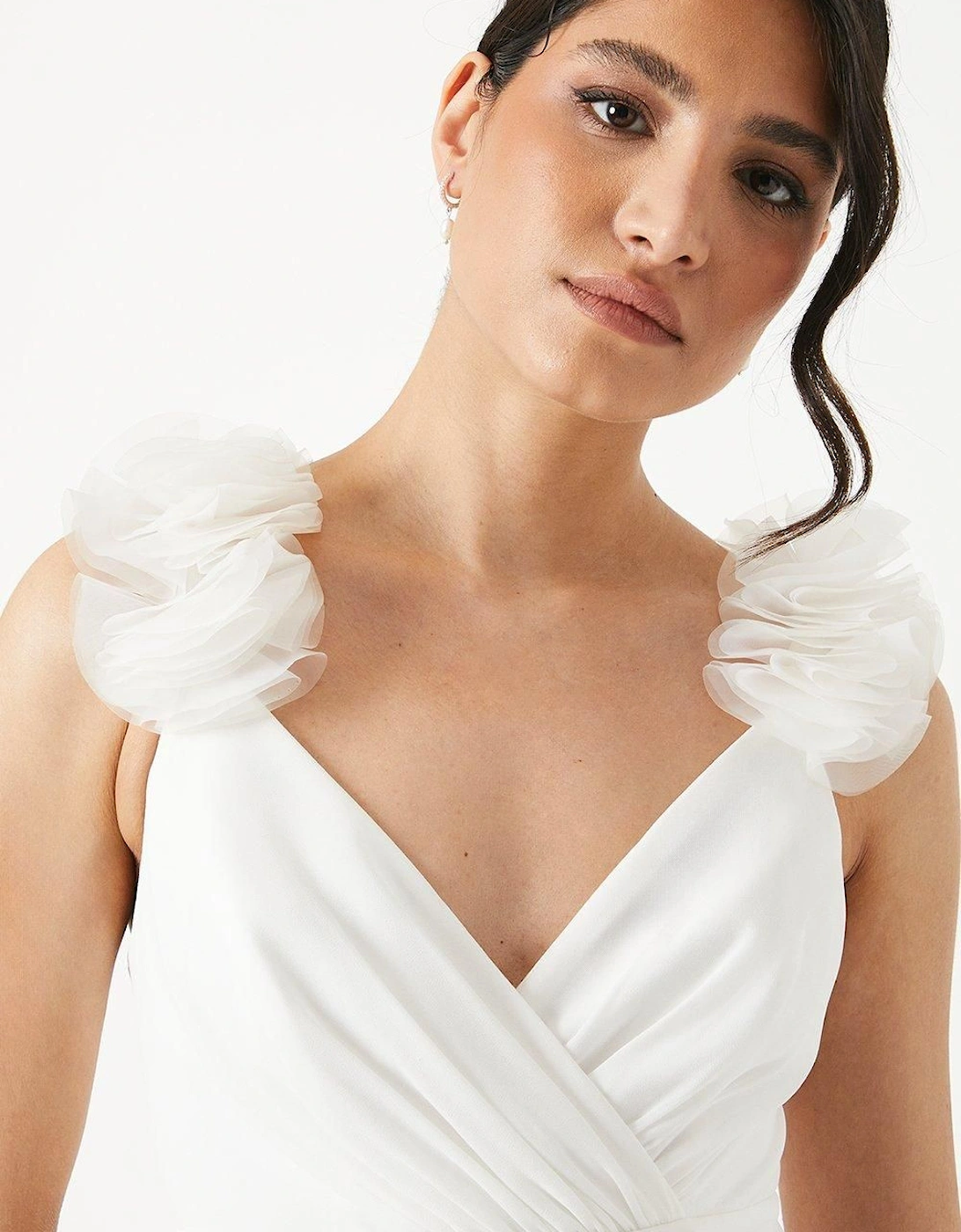 Corsage Detail Chiffon A Line Wedding Dress