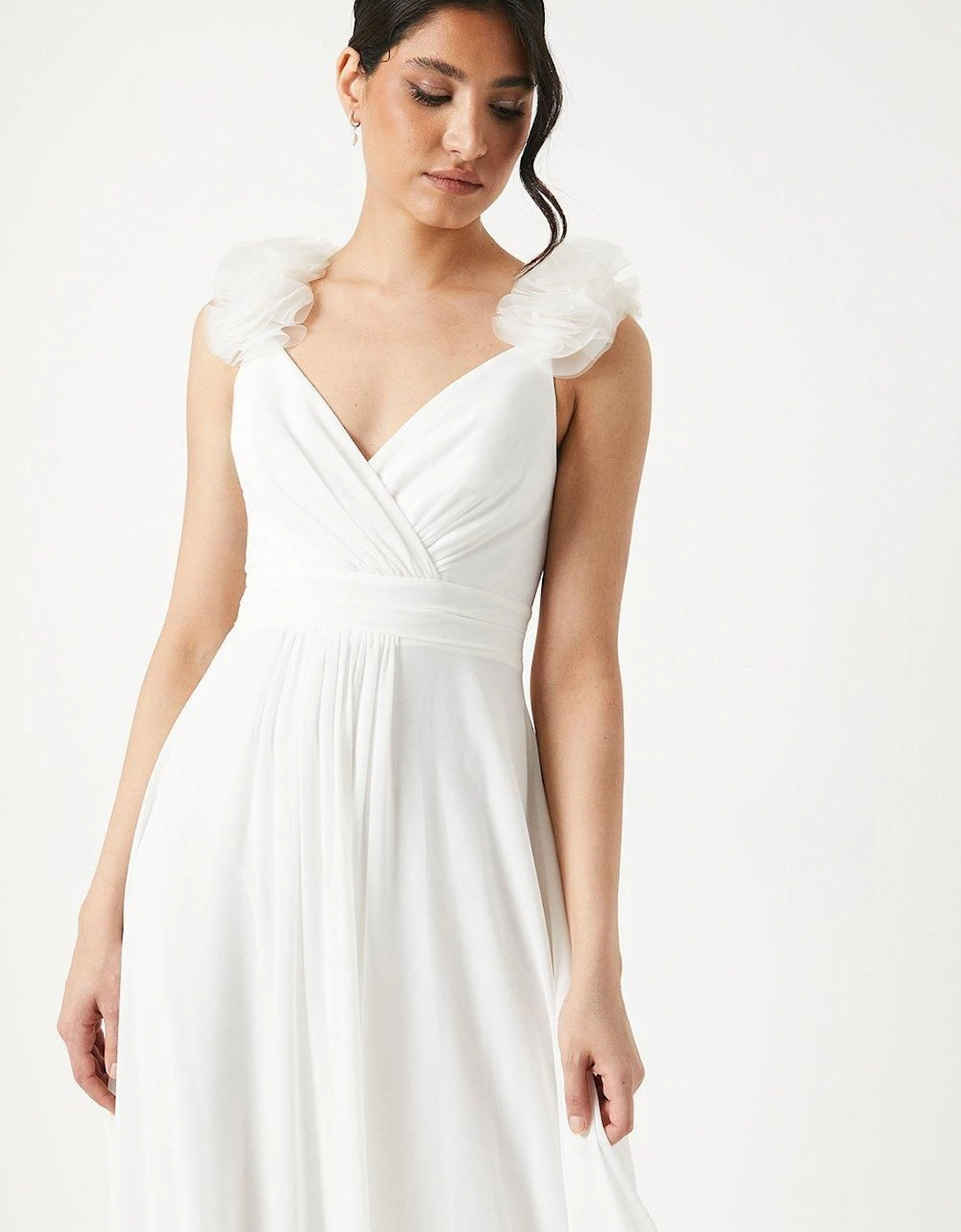 Corsage Detail Chiffon A Line Wedding Dress