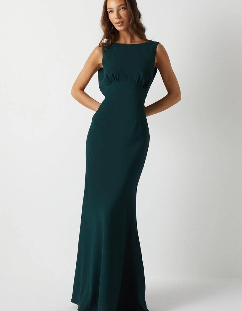 Cowl Back Fishtail Bridesmaid Maxi Dress