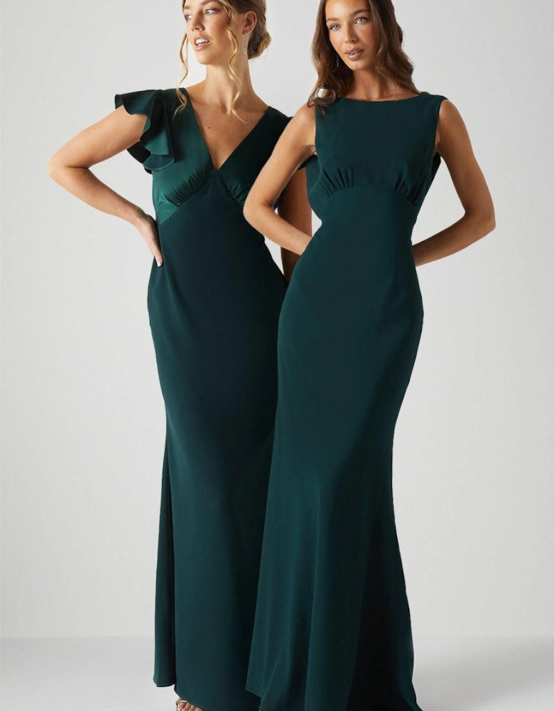 Cowl Back Fishtail Bridesmaid Maxi Dress