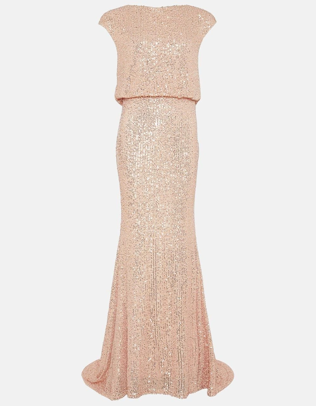 Blouson Top Fishtail Sequin Bridesmaids Maxi Dress