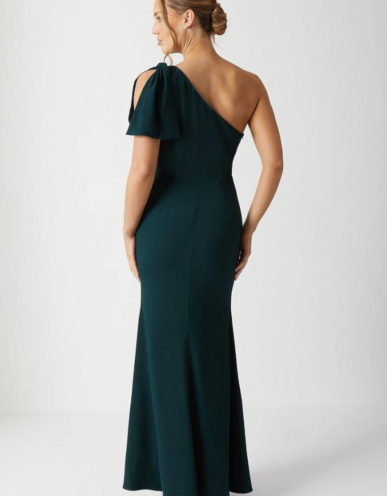 Bow One Shoulder Bridesmaid Dress