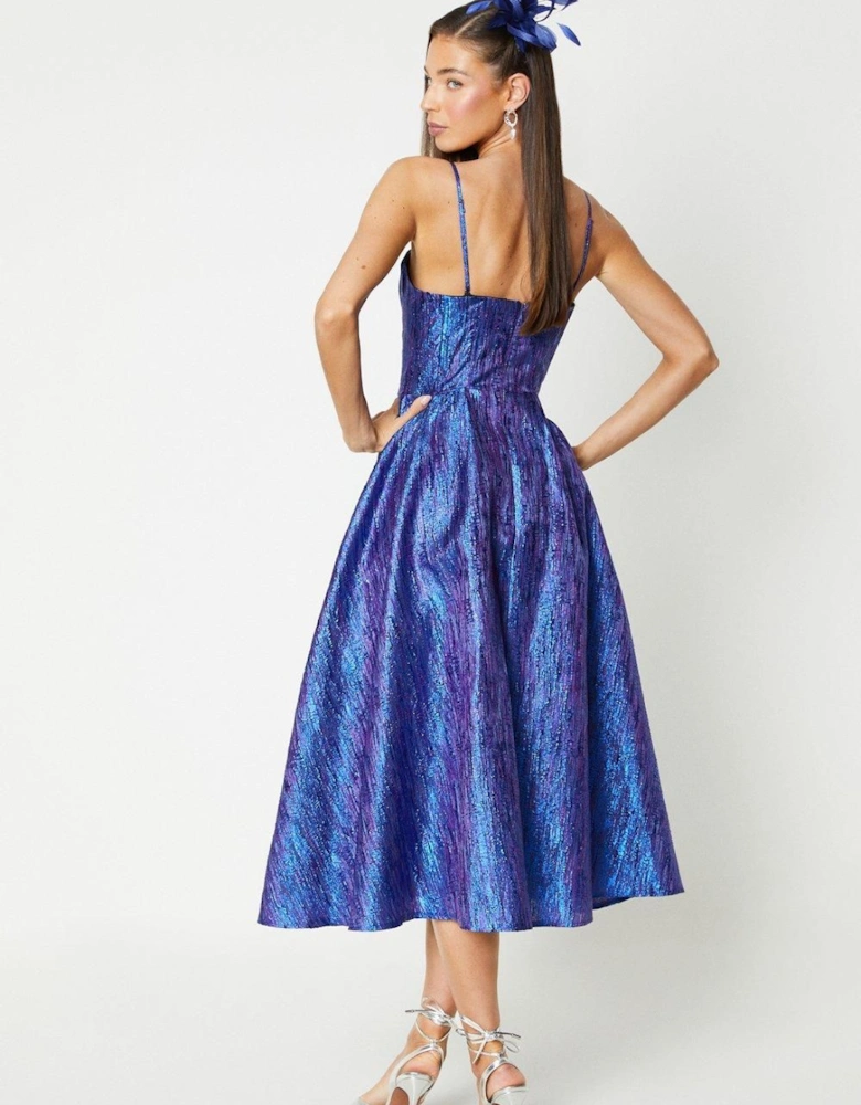 Bandeau Jacquard Midi Dress