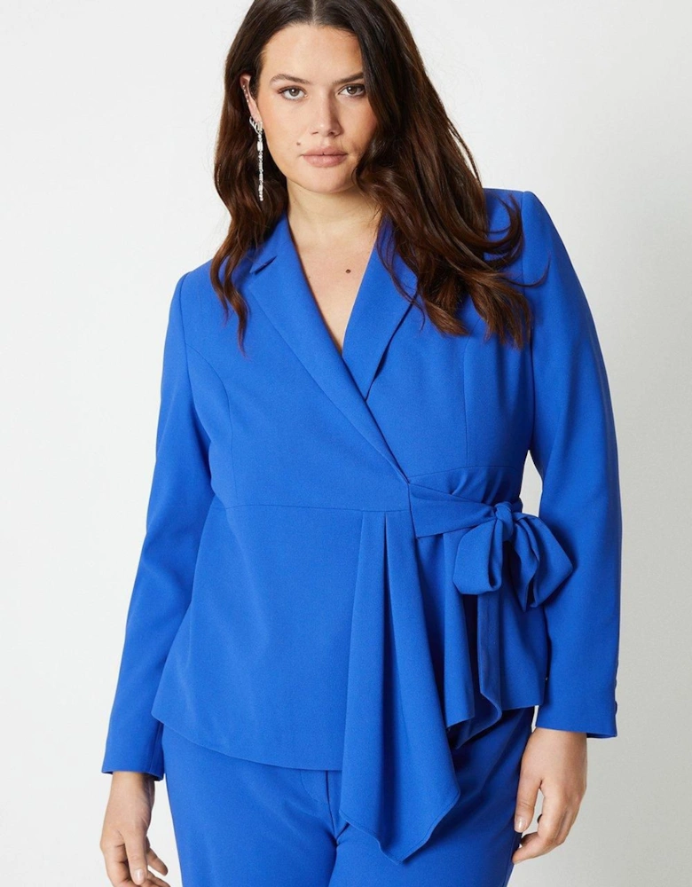 Plus Size Waterfall Drape Wrap Blazer