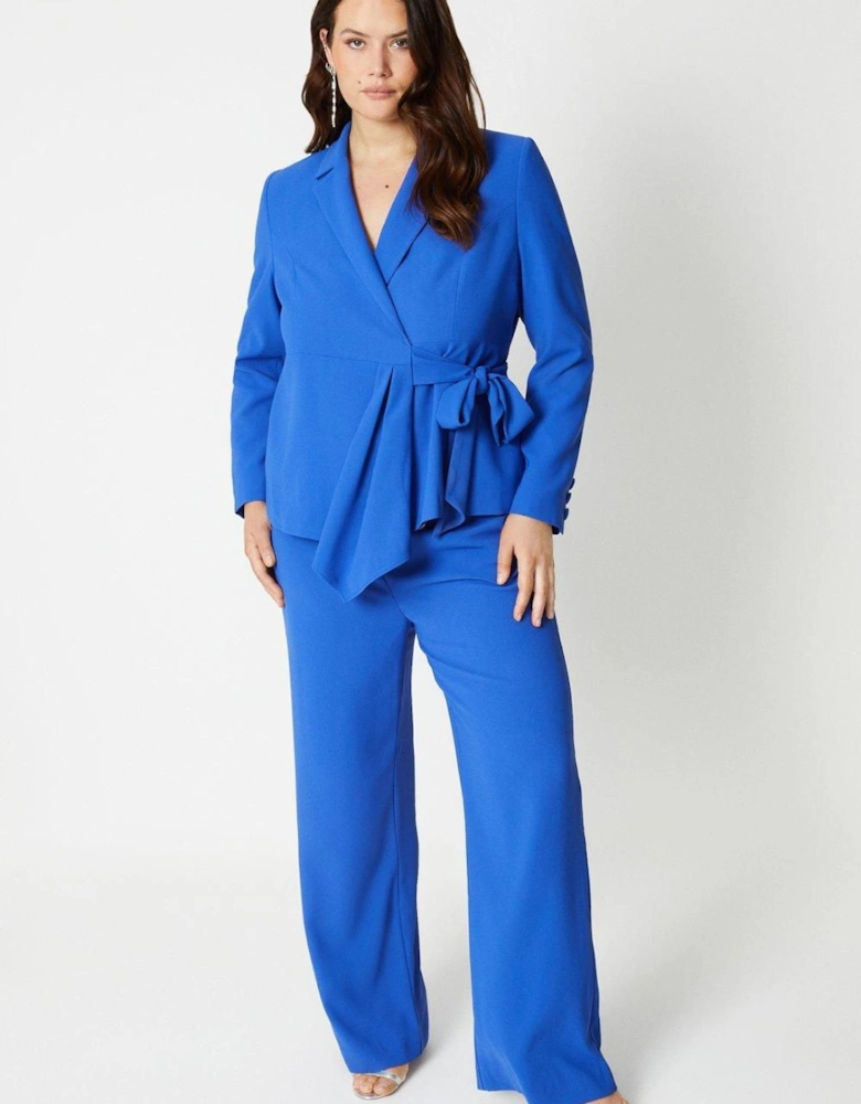 Plus Size Waterfall Drape Wrap Blazer