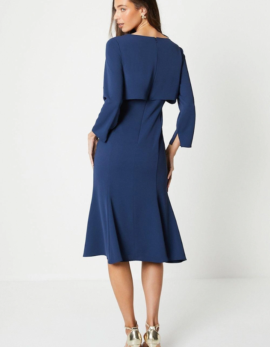 Tulip Bodice Long Sleeve Midi Dress