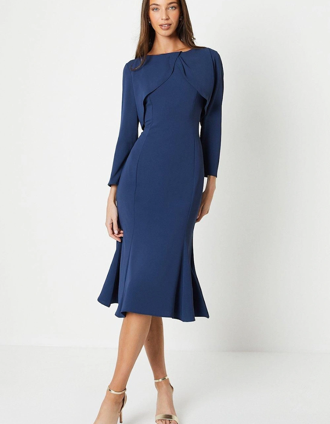 Tulip Bodice Long Sleeve Midi Dress, 5 of 4