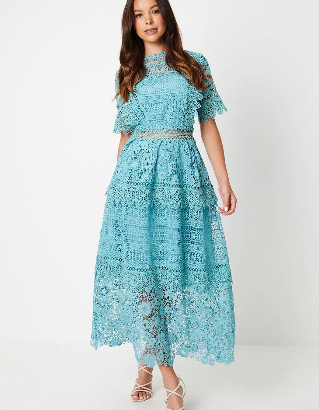 Lace Mix Midi Dress, 6 of 5