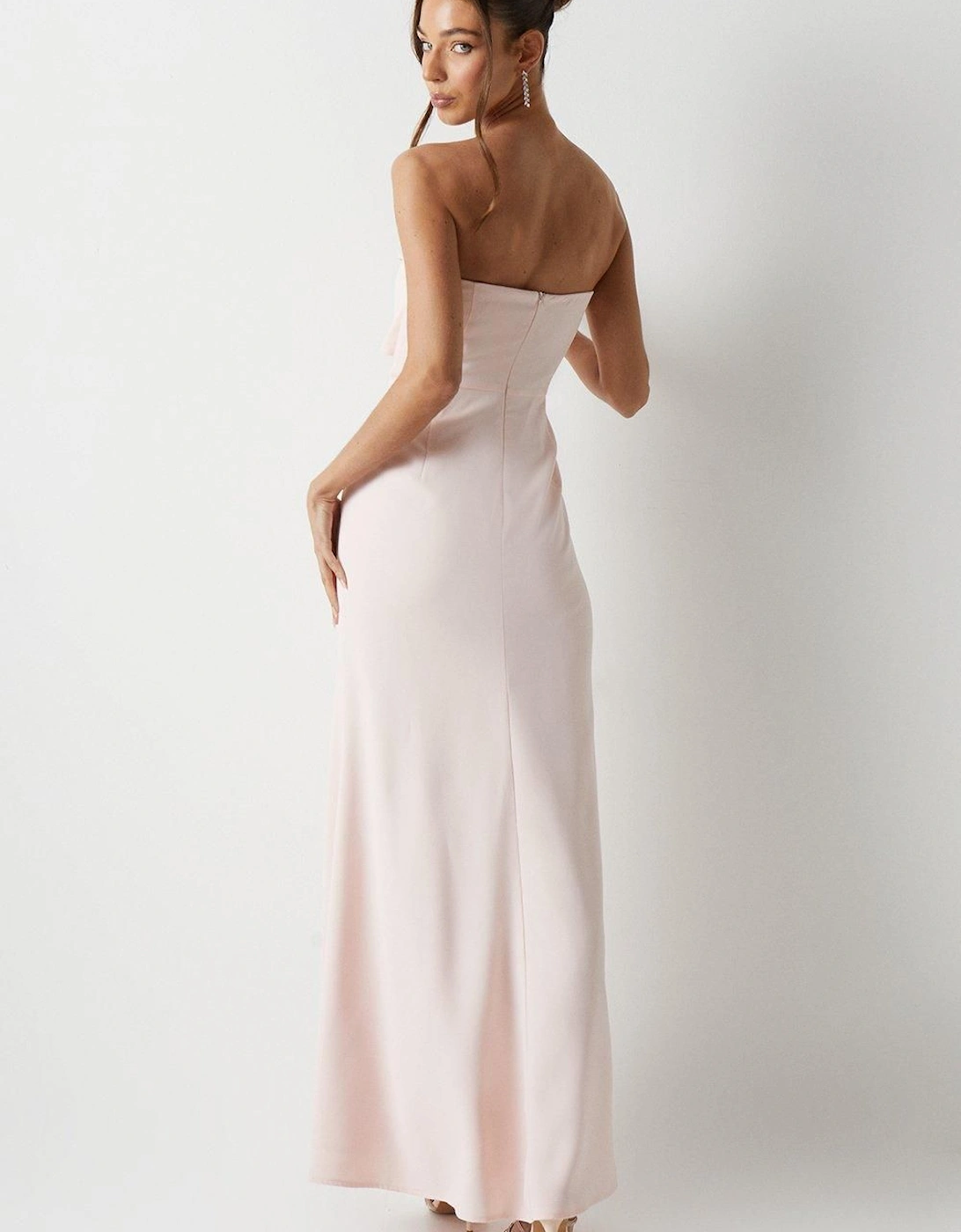 Twist Bandeau Crepe Bridesmaid Dress