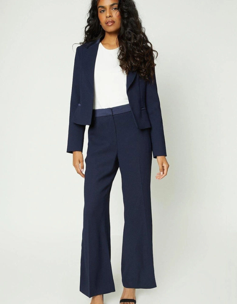 Petite Tailored Satin Trim Blazer