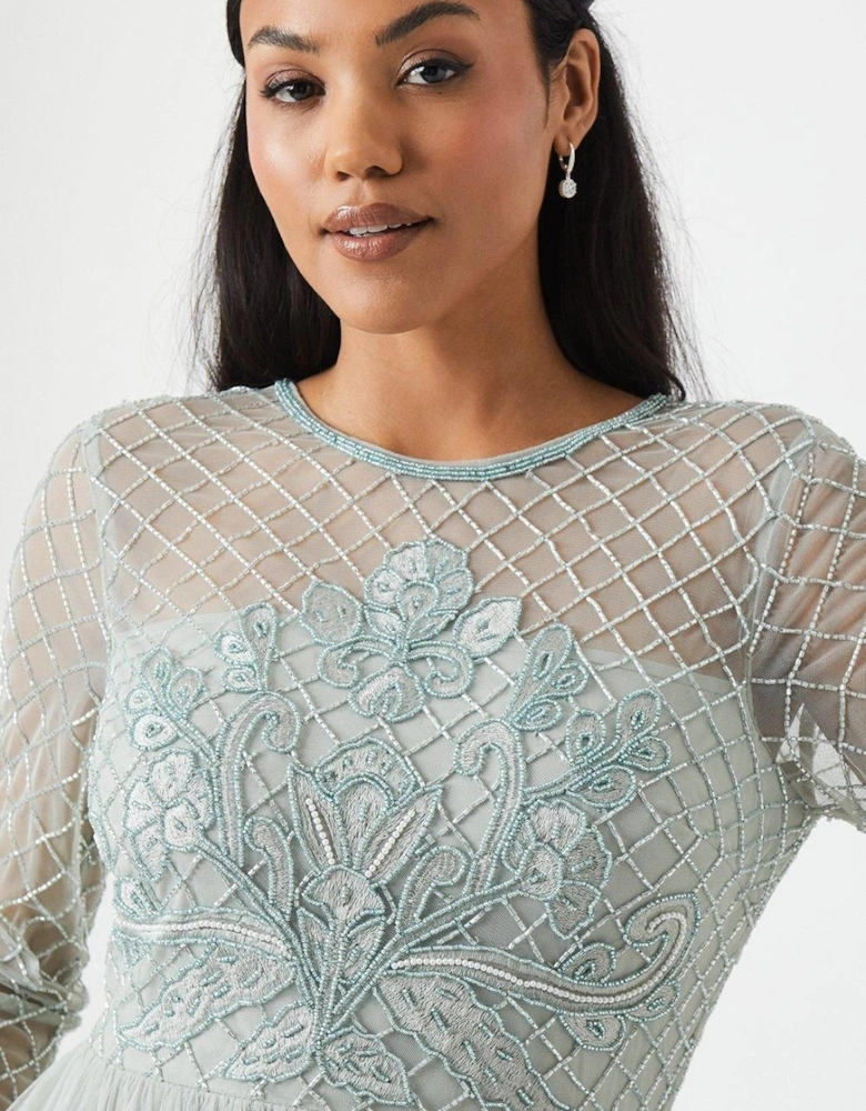 Embellished Mesh Two In One Bridesmaids Dress