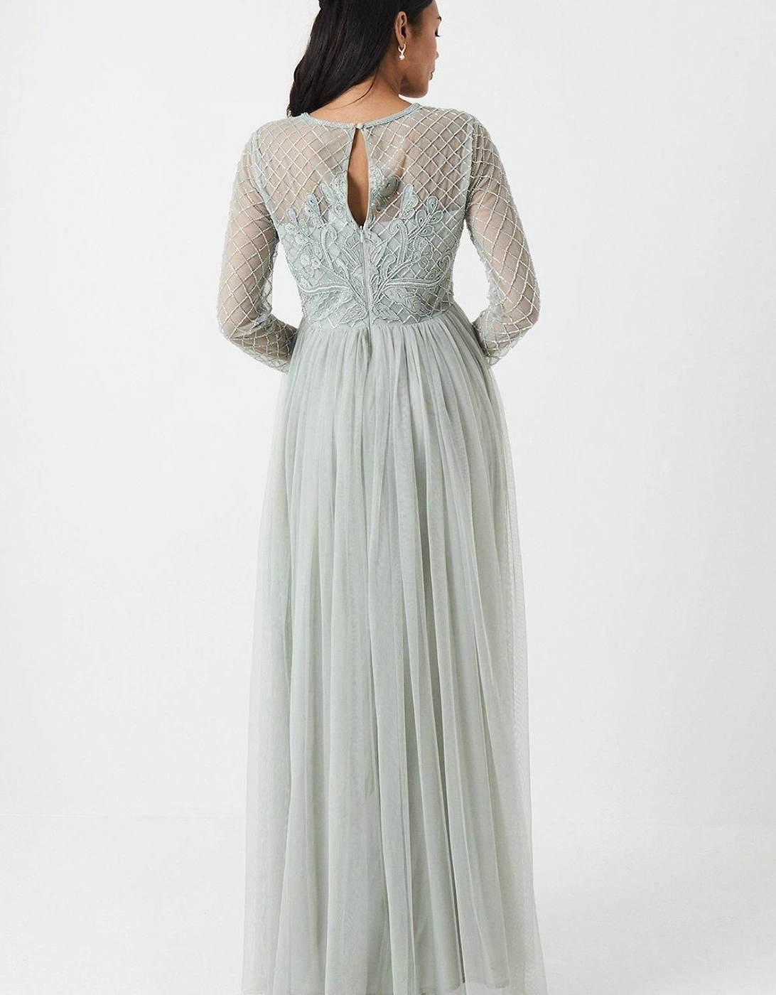 Embellished Mesh Two In One Bridesmaids Dress