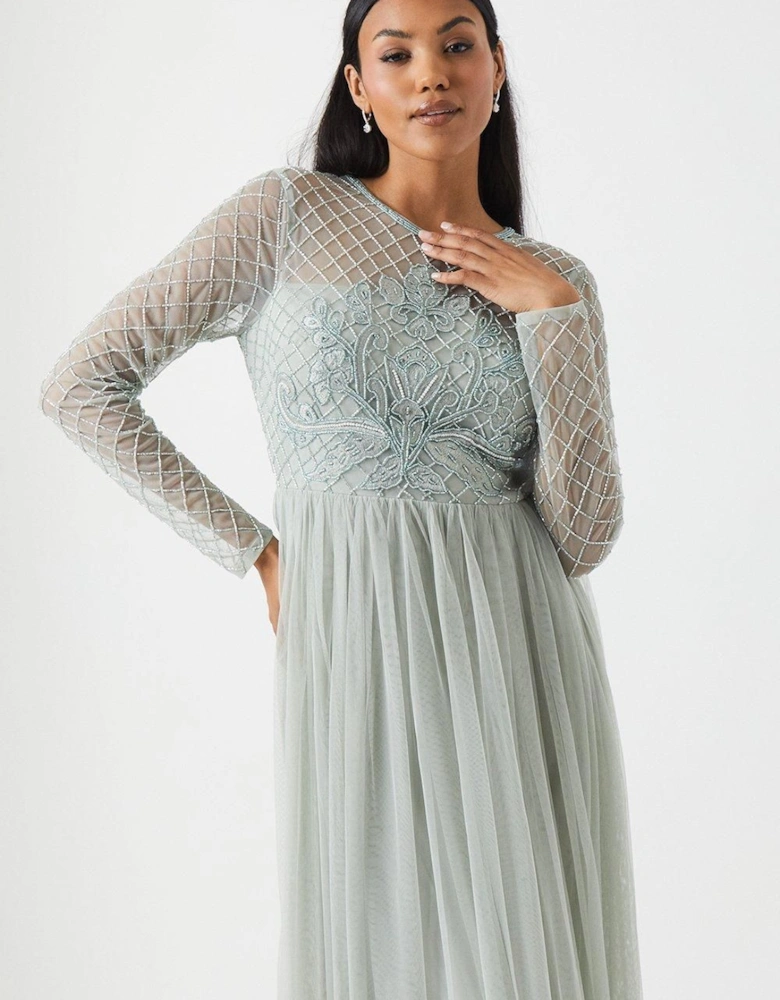 Embellished Mesh Two In One Bridesmaids Dress