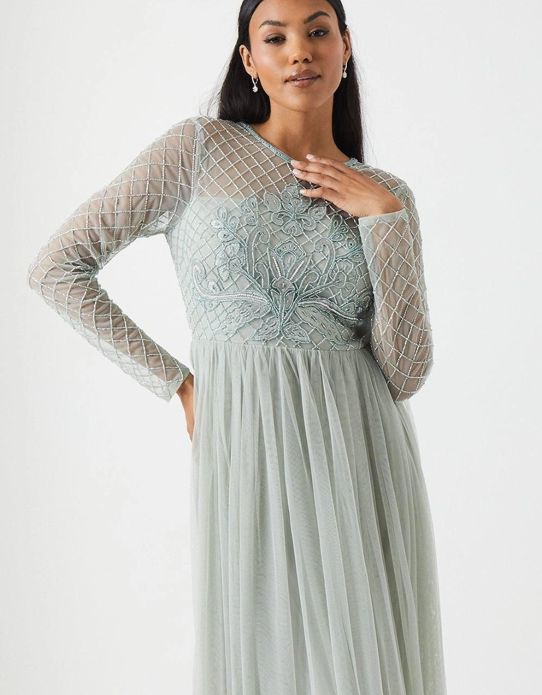 Embellished Mesh Two In One Bridesmaids Dress