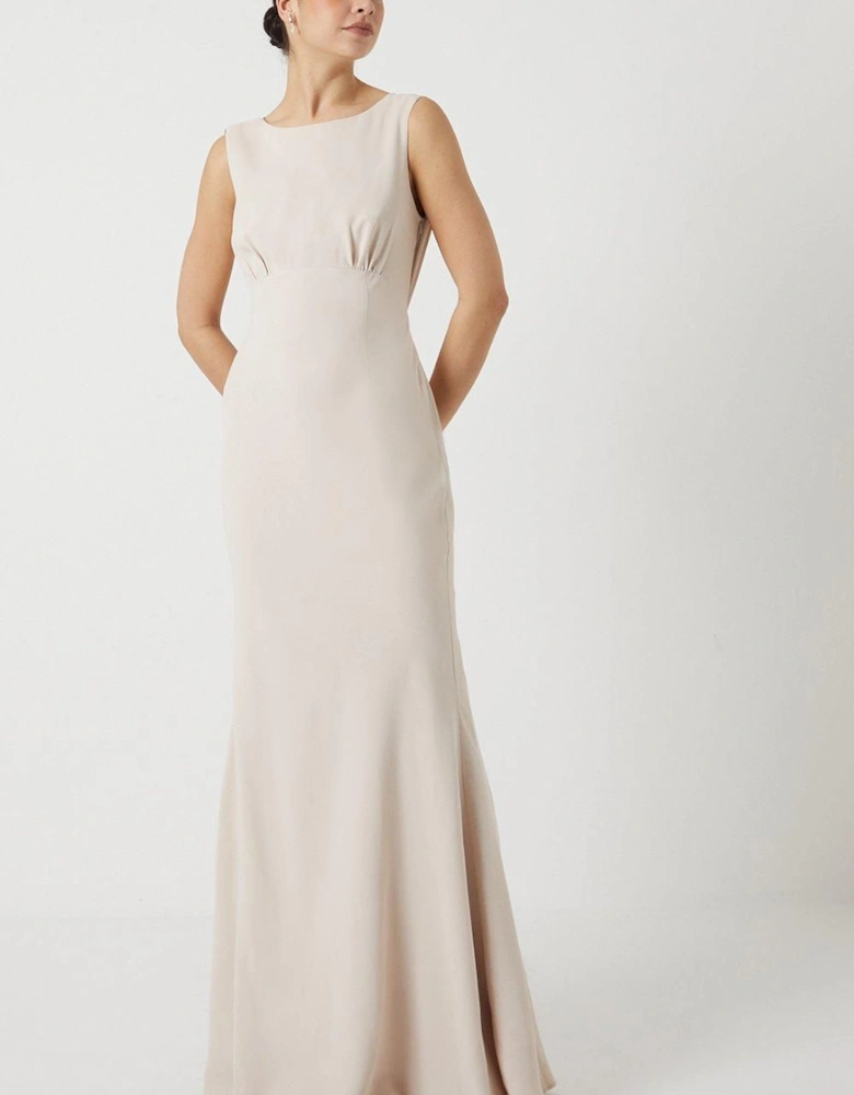 Cowl Back Fishtail Bridesmaid Maxi Dress