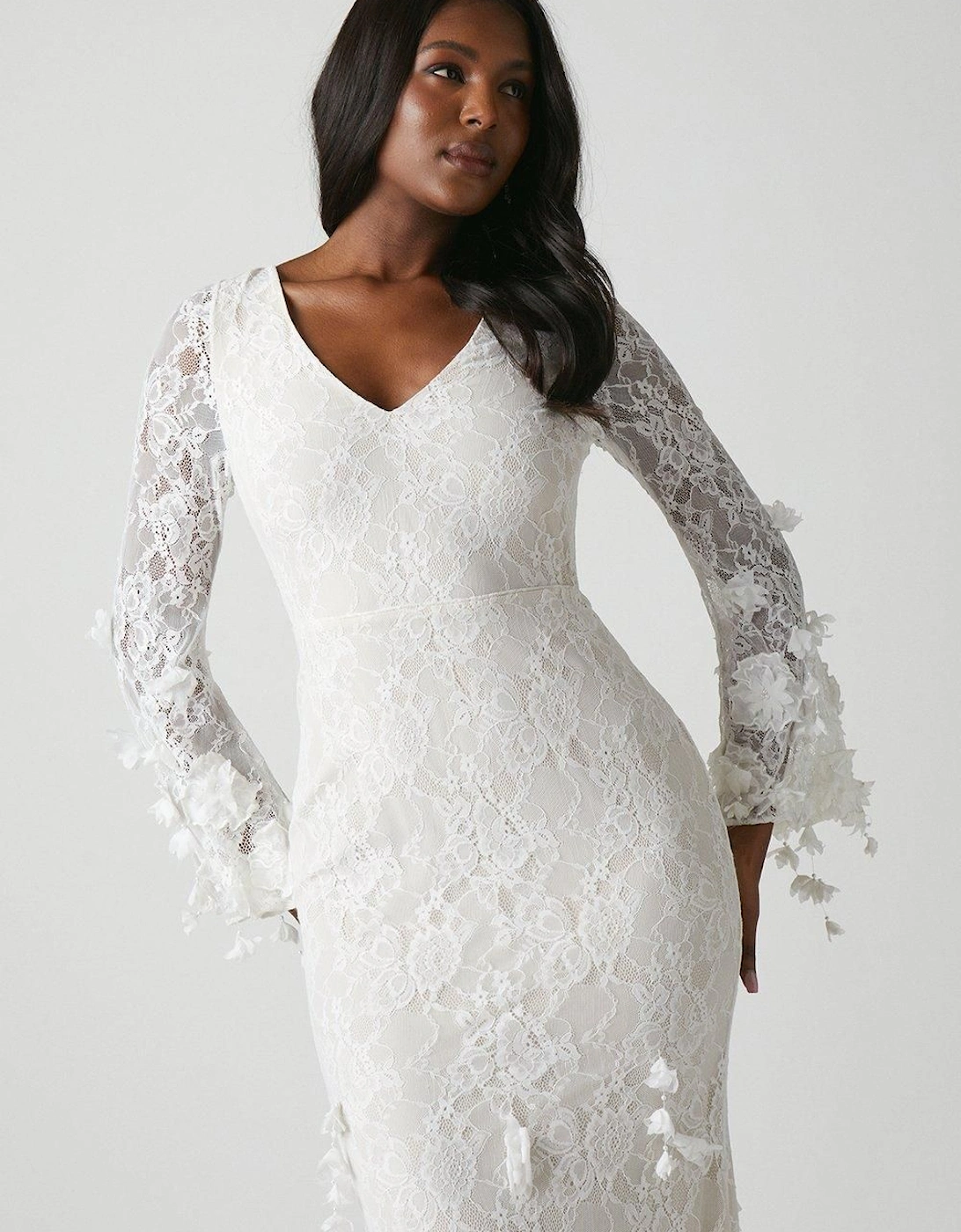 Premium Orchid Long Sleeve Lace Wedding Dress