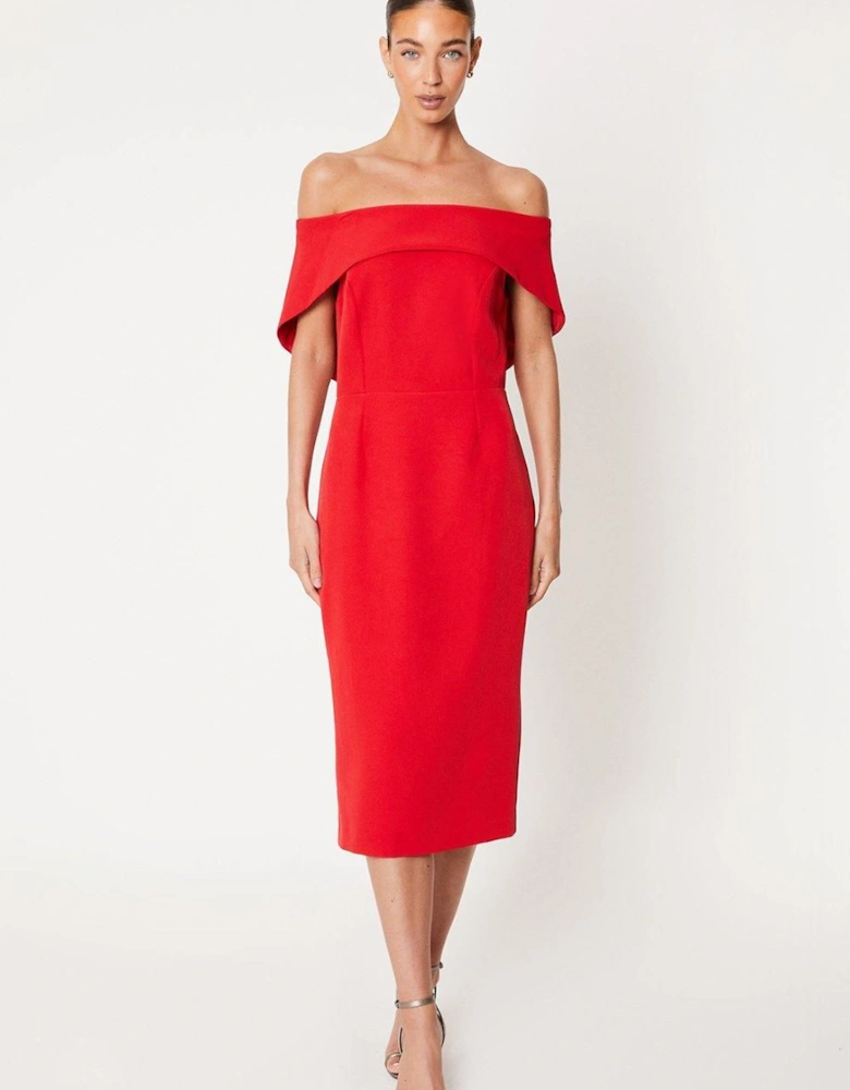 Cape Boat Neck Dress