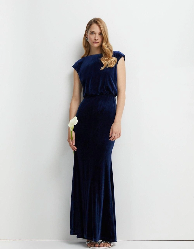 Blouson Waist Bridesmaids Maxi Dress