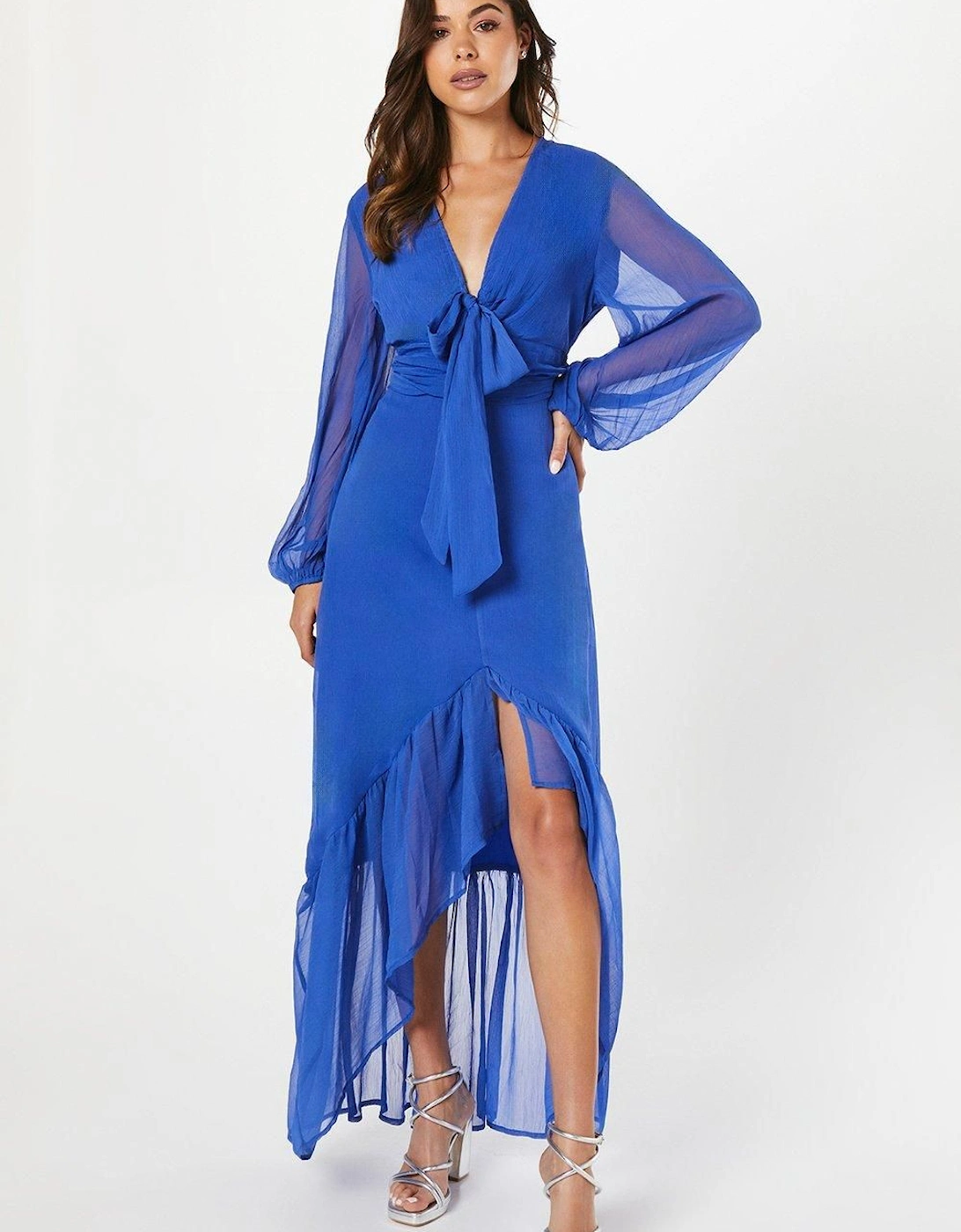 Tie Front Ruffle Skirt Maxi Dress, 5 of 4