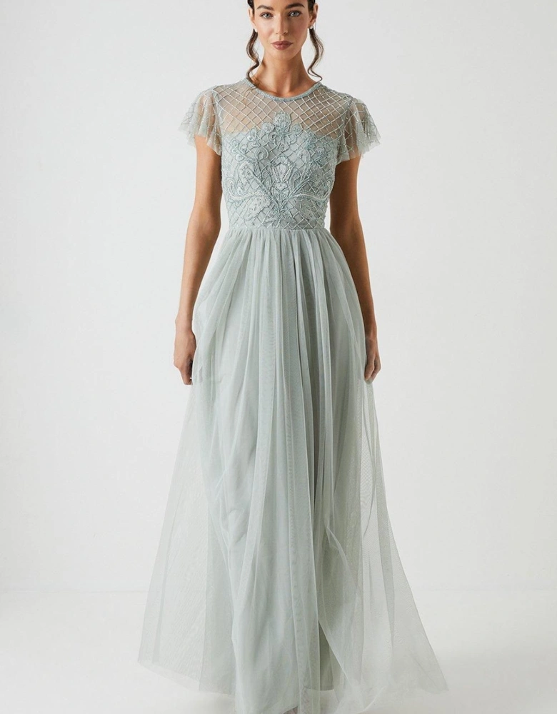 Baroque Embellished Angel Sleeve Two In One Bridesmaid Dress