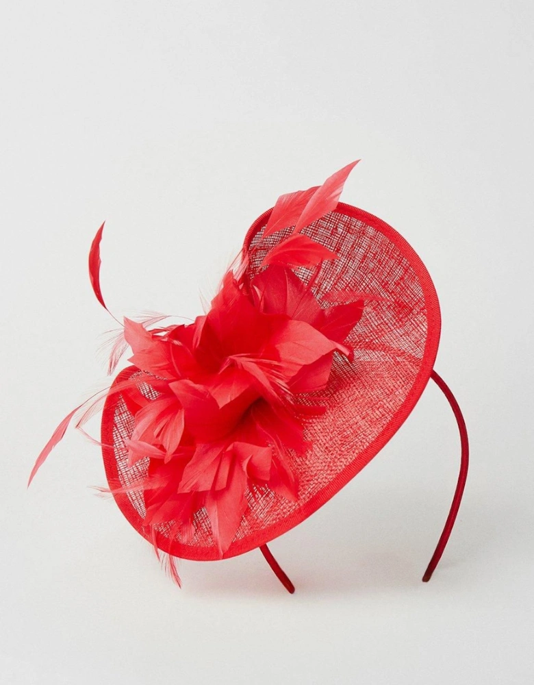 Feather Flower Curved Fascinator