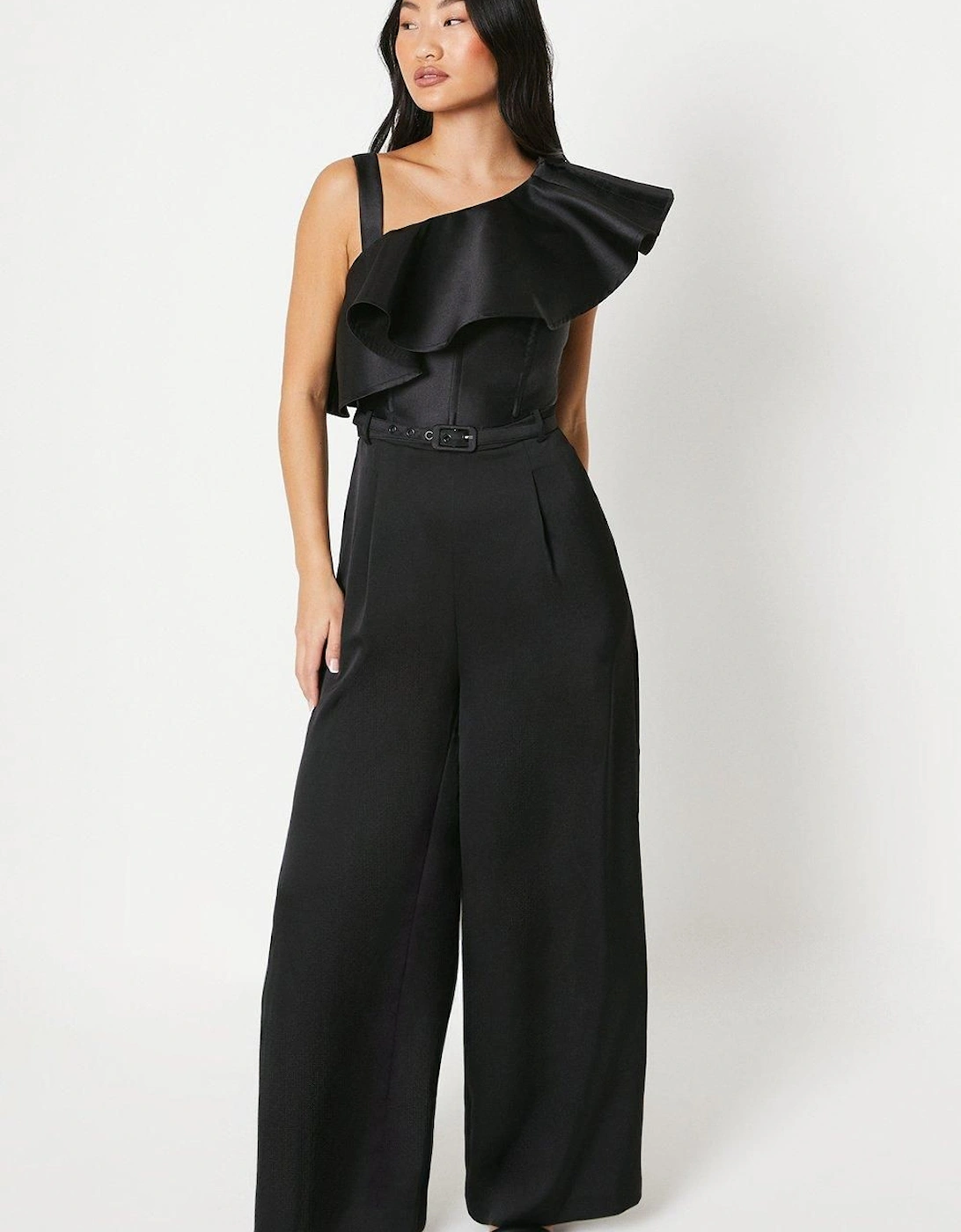 Petite Ruffle One Shoulder Jumpsuit, 4 of 3