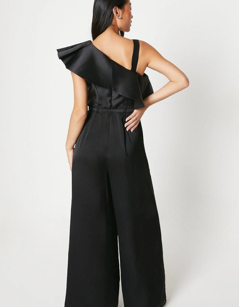 Petite Ruffle One Shoulder Jumpsuit