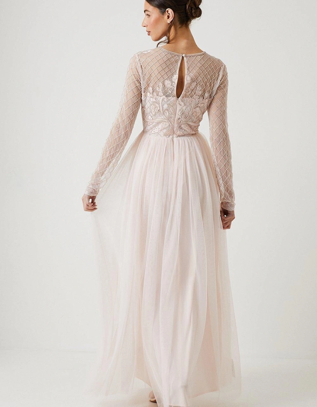 Embellished Mesh Two In One Bridesmaids Dress