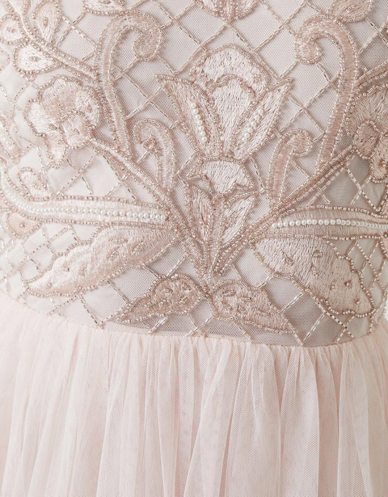 Embellished Mesh Two In One Bridesmaids Dress