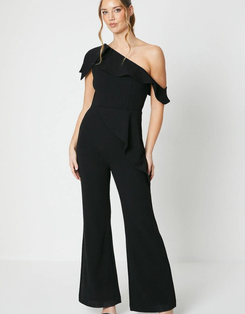 One Shoulder Ruffle Jumpsuit