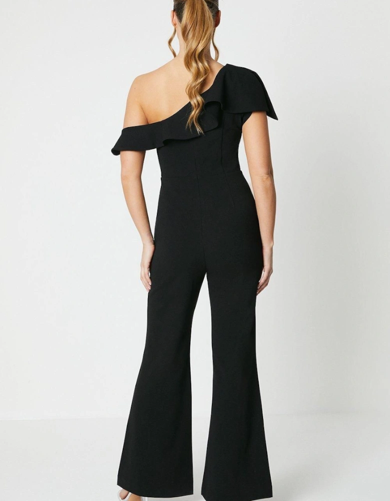 One Shoulder Ruffle Jumpsuit