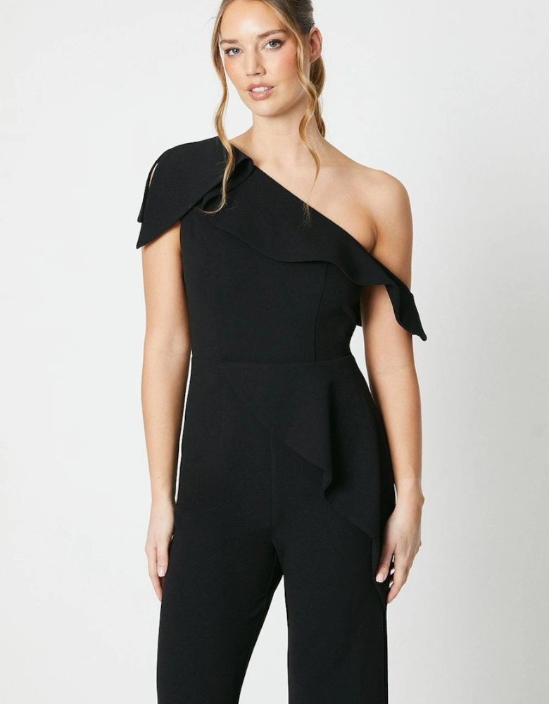 One Shoulder Ruffle Jumpsuit