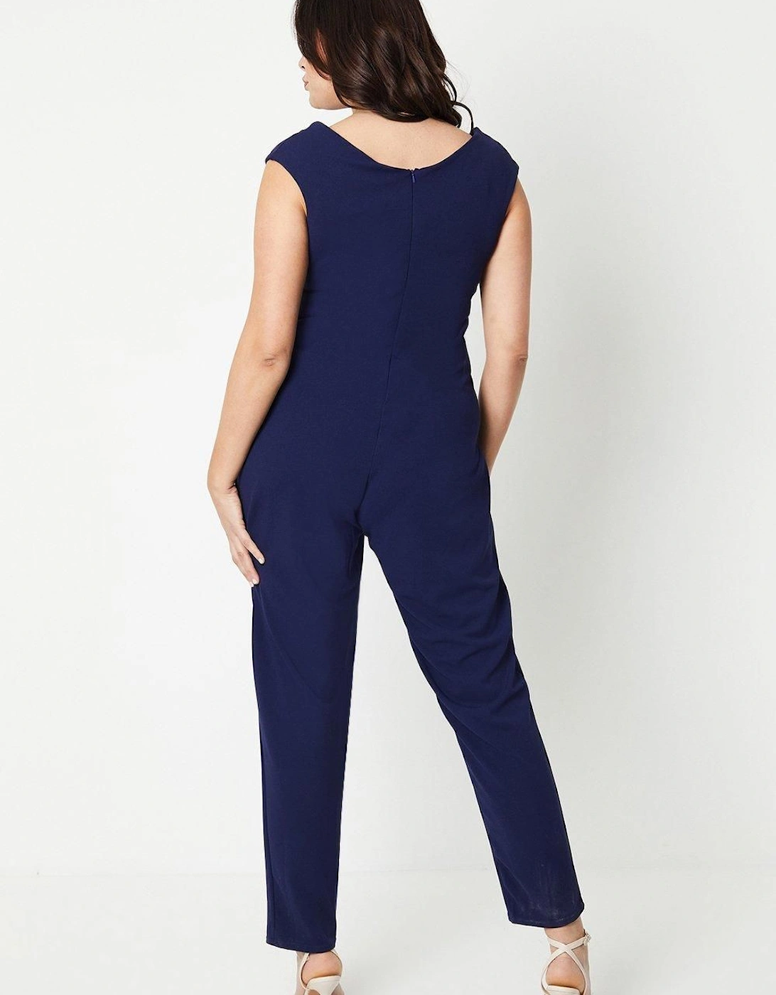 Plus Scuba Crepe Wrap Jumpsuit