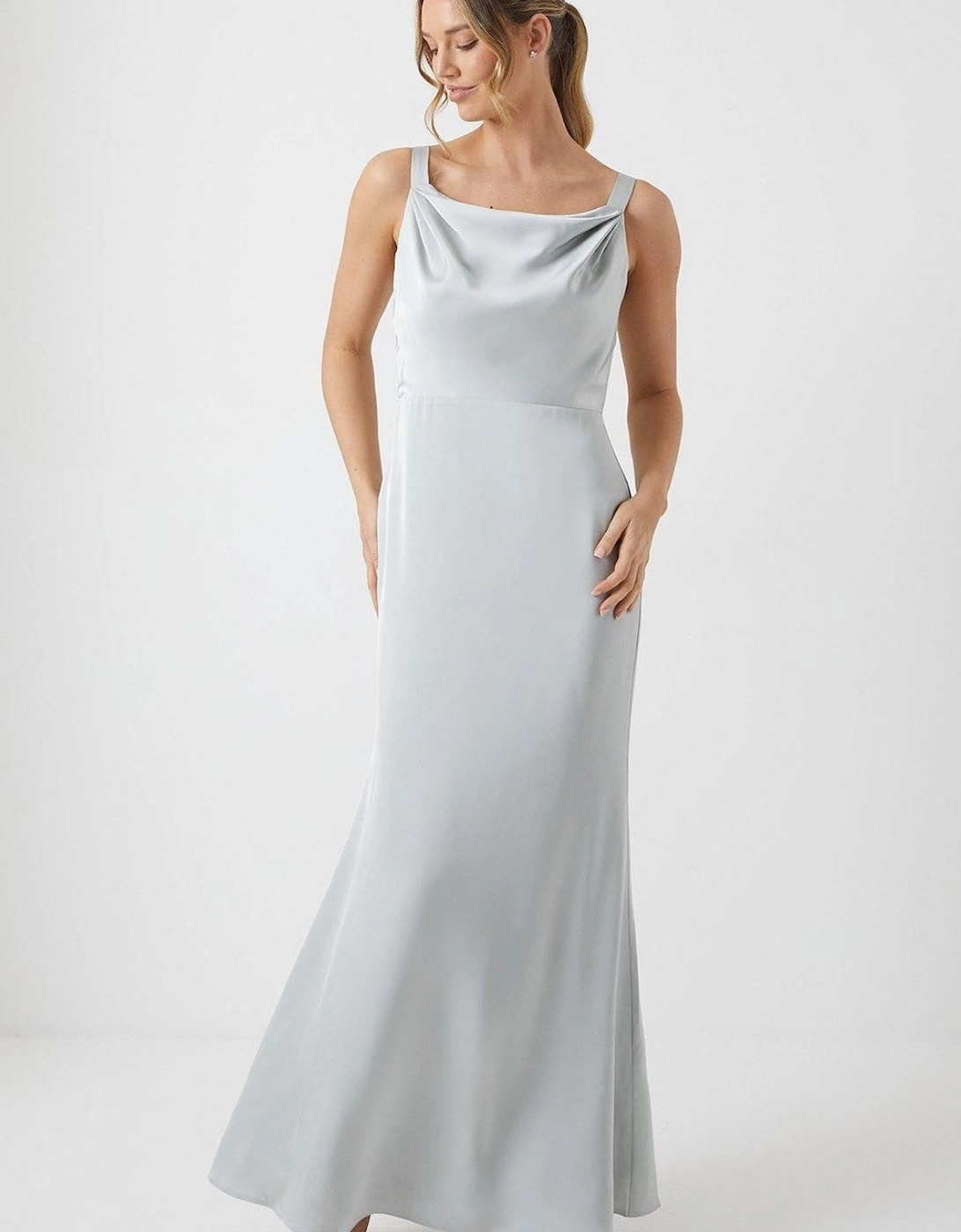 Wrap Back Cami Satin Bridesmaid Dress, 6 of 5