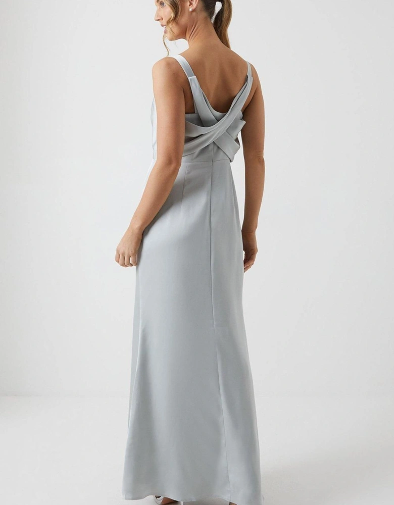 Wrap Back Cami Satin Bridesmaid Dress