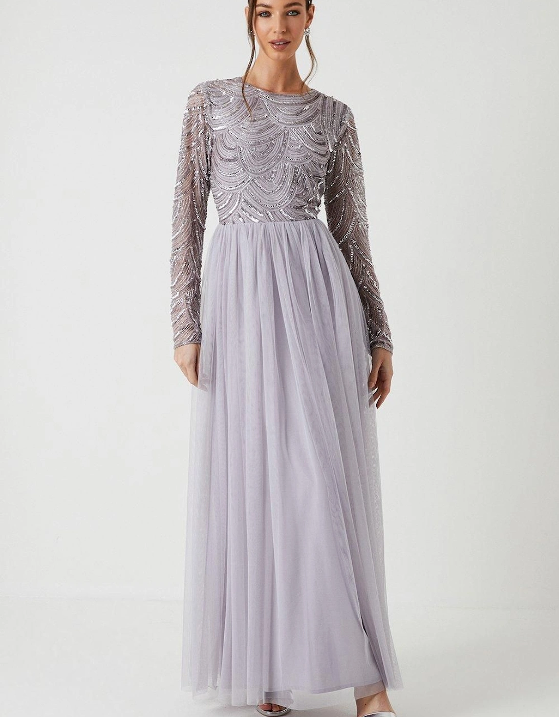 Art Deco Beaded Mesh Bridesmaid Dress, 6 of 5