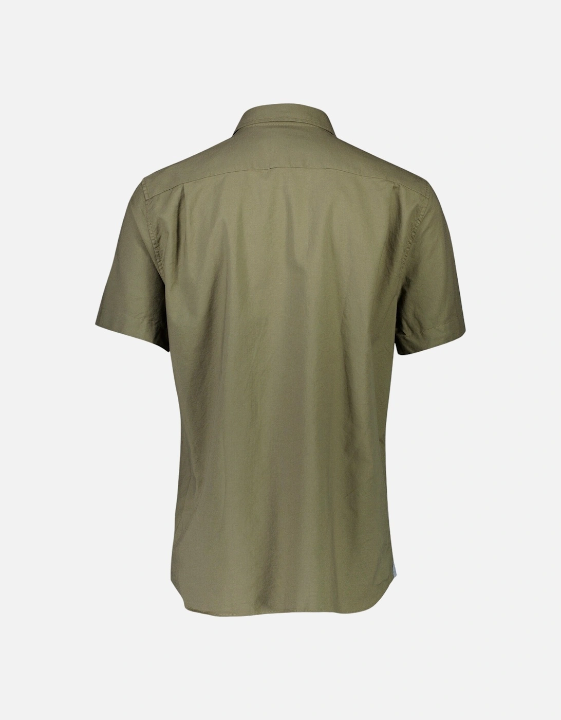 Mens Khaki Shirt Short Sleeve Regular Fit Summer Cotton Shirt Casual Top