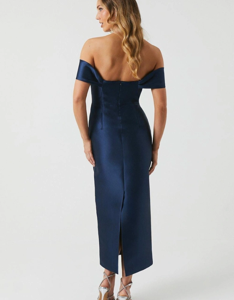 Petite Twill Column Bridesmaids Dress