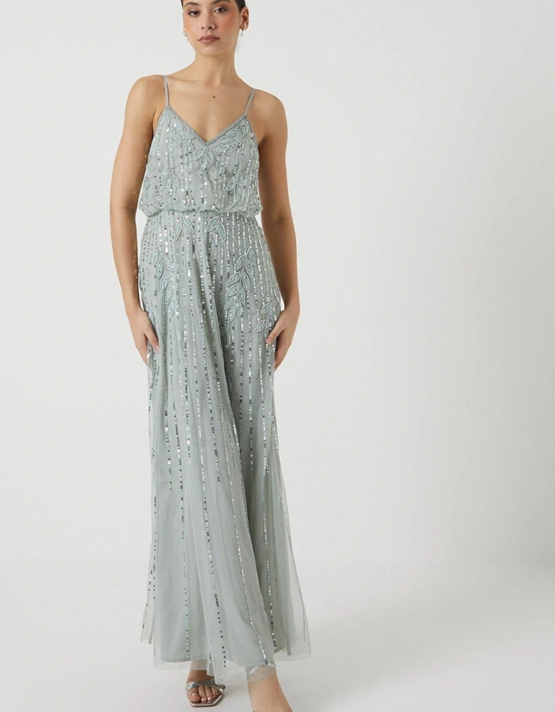 Embellished Foliage Bridesmaid Dress