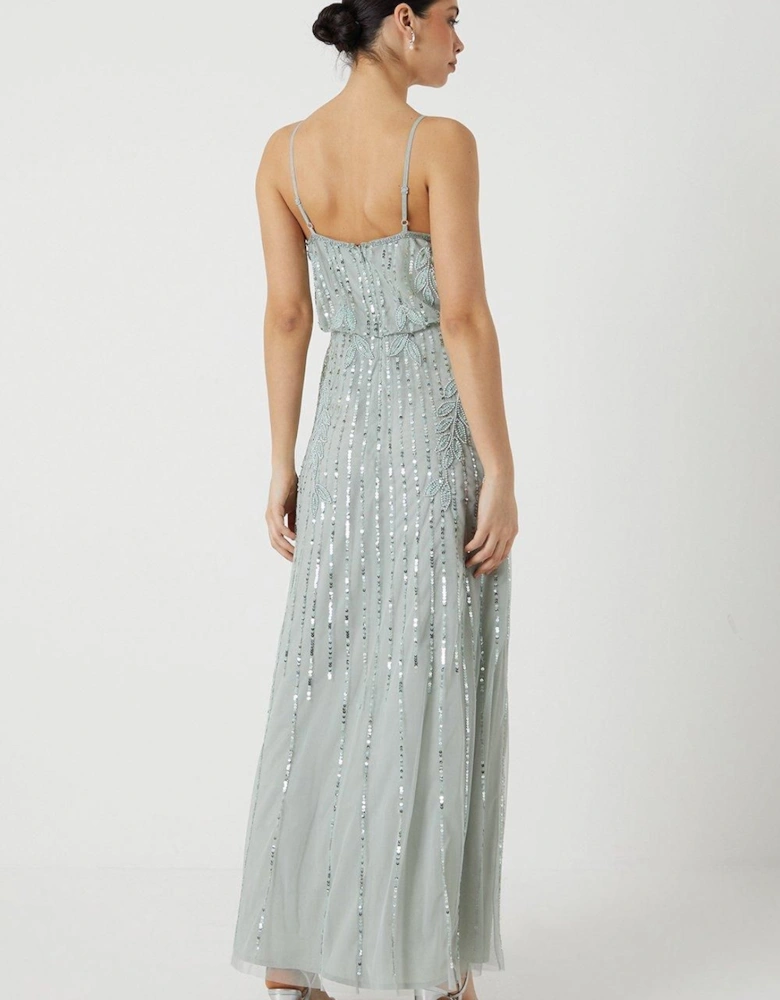 Embellished Foliage Bridesmaid Dress