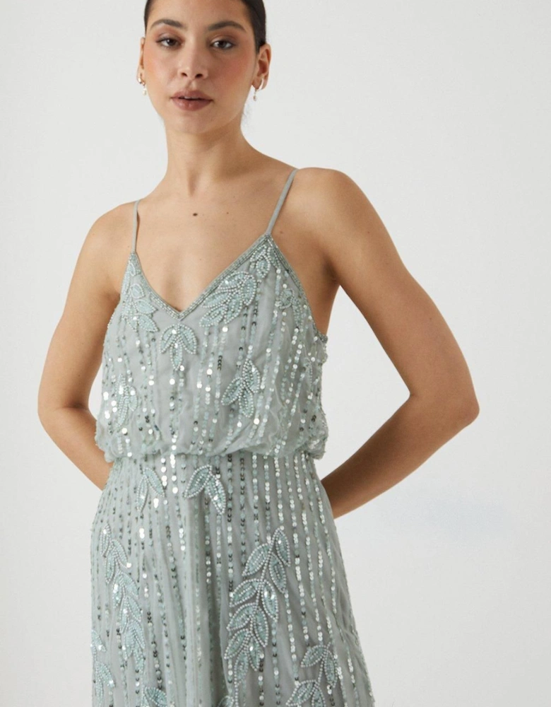 Embellished Foliage Bridesmaid Dress