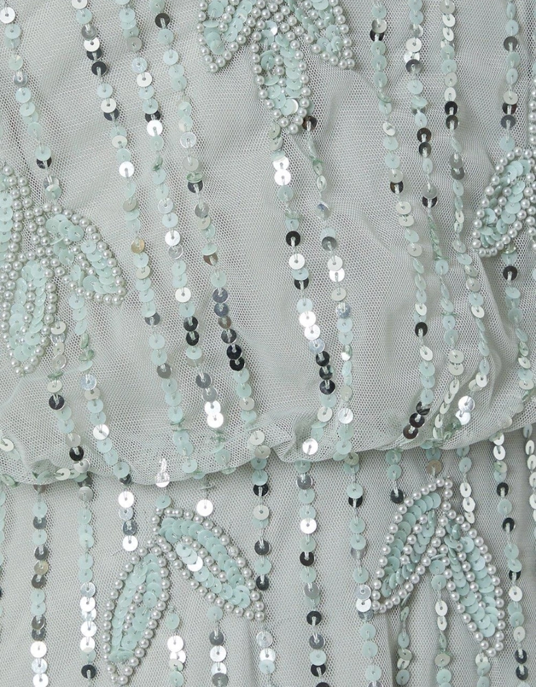 Embellished Foliage Bridesmaid Dress