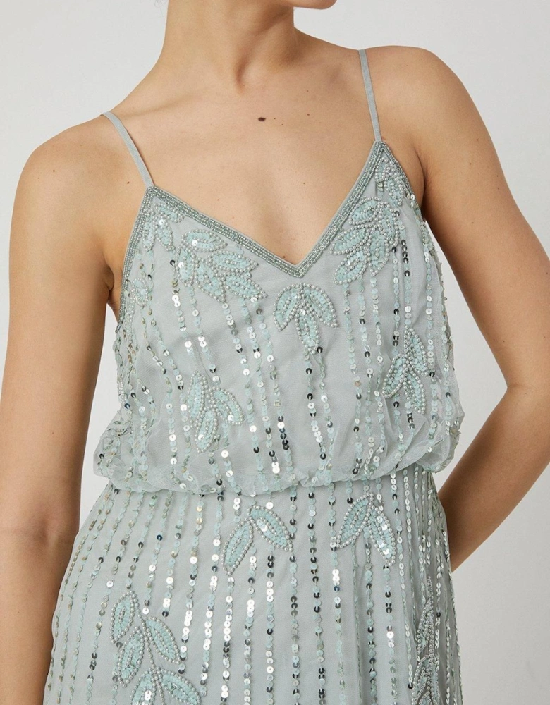 Embellished Foliage Bridesmaid Dress