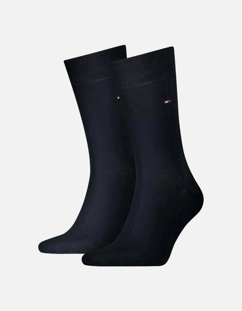 Two Pack Knitted Classic Socks Dark Navy