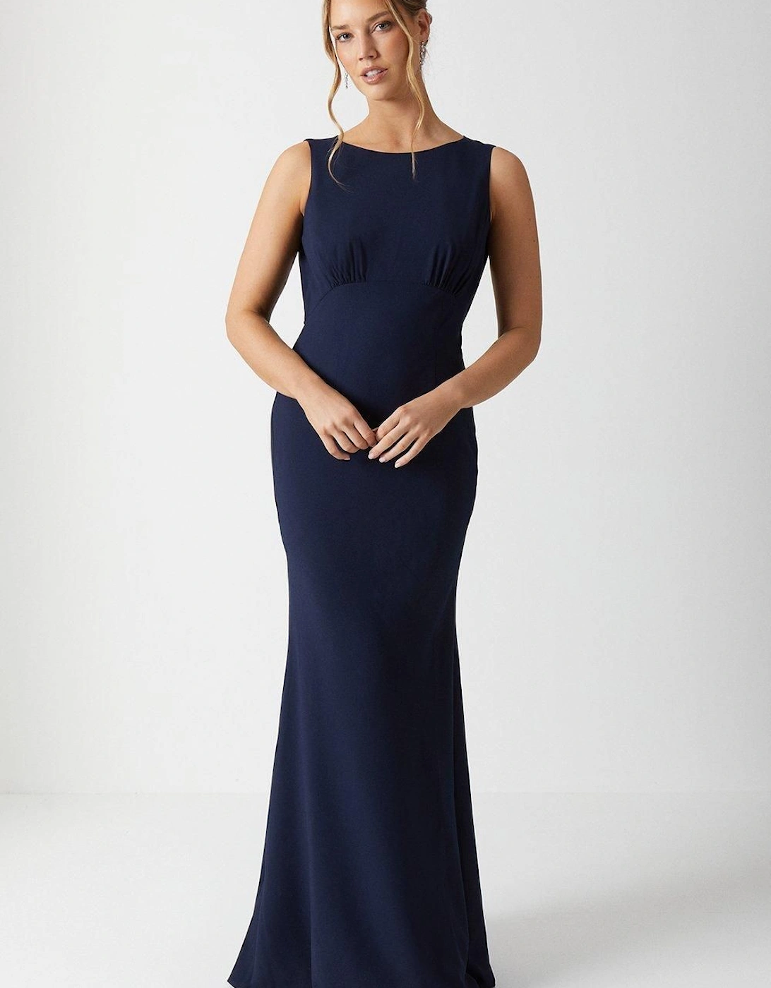 Cowl Back Fishtail Bridesmaid Maxi Dress