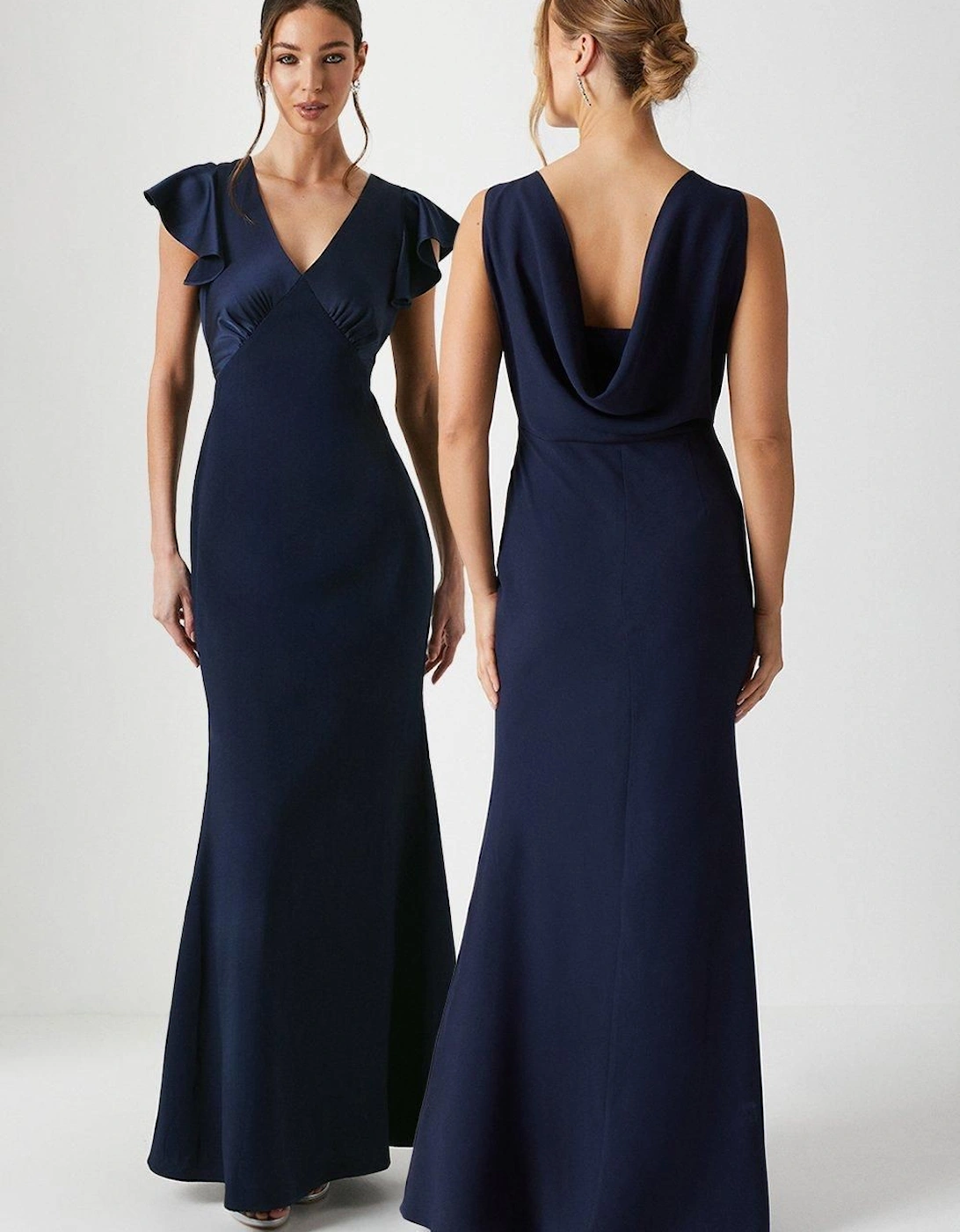 Cowl Back Fishtail Bridesmaid Maxi Dress, 6 of 5