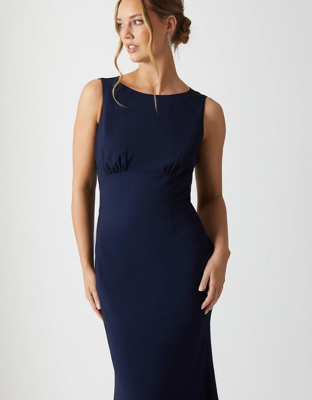 Cowl Back Fishtail Bridesmaid Maxi Dress