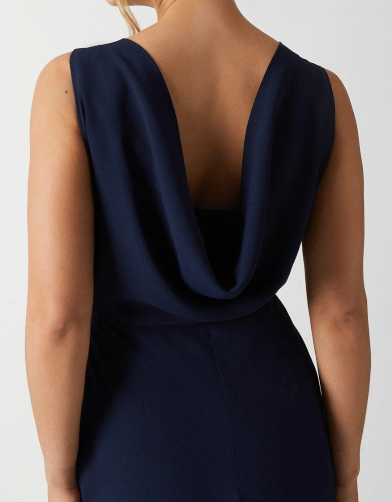 Cowl Back Fishtail Bridesmaid Maxi Dress