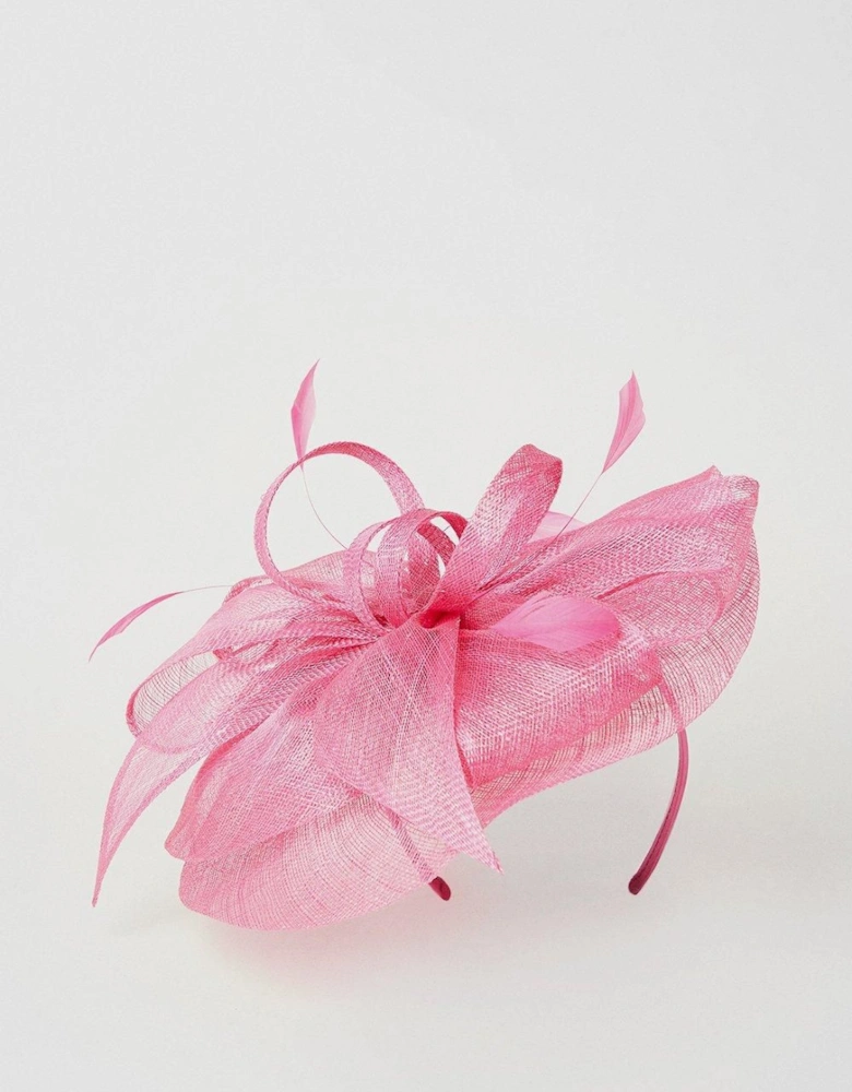 Bow And Feather Flat Fascinator